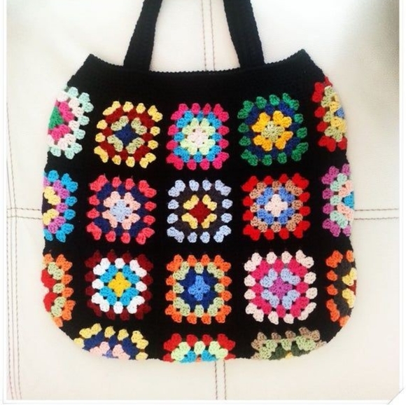 ♥️ Summer totes♥Granny square vintage bag - Picture 6 of 7